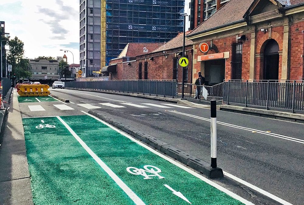 Narrow Cycle Lane Defenders Installed in Sydney, Australia