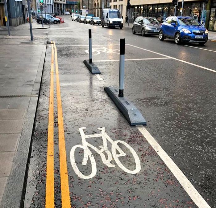 Edinburgh Cycle Lane On Ponton Street