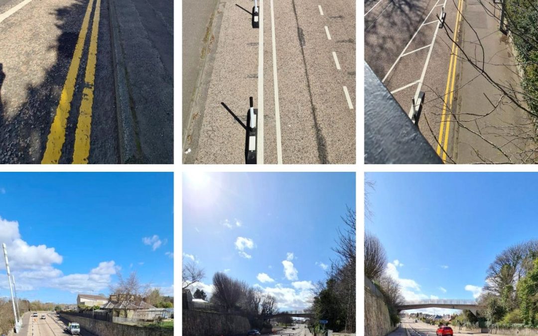 Edinburgh Narrow Cycle Lane On Lanark Road