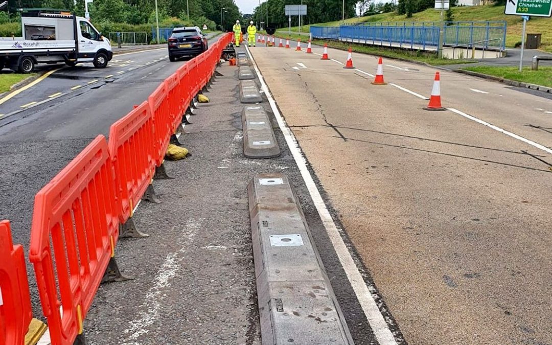 Lane Separators On Popley Way In Basingstoke