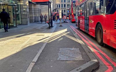 Pavement extension Using Rubber Cycle Lane Defenders