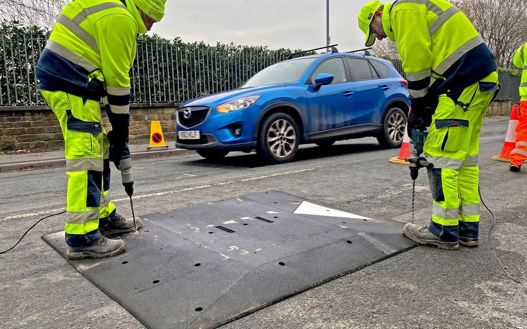 Rubber Speed Cushions  Installed On Parkwood Road, Keighley