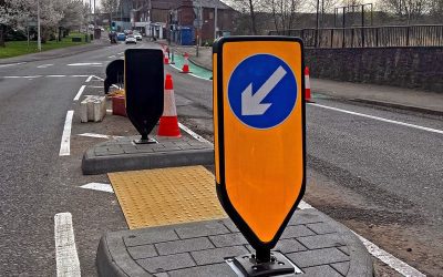 Recently Installed Pedestrian Refuge In Blackburn.