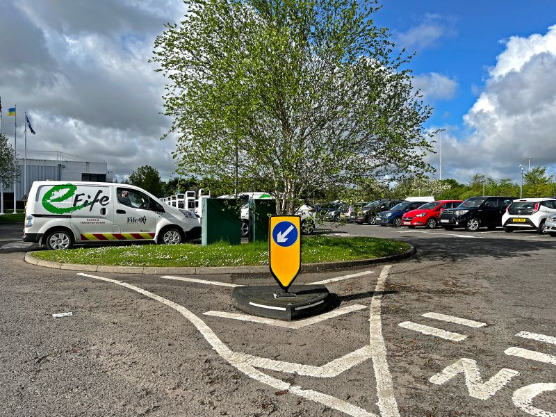 One-Piece Traffic Island Installed In Scotland.