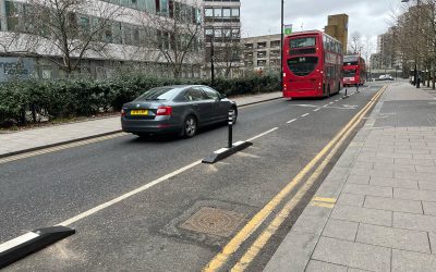 Narrow Cycle Lane Defenders Have Been Recently Installed In Croydon