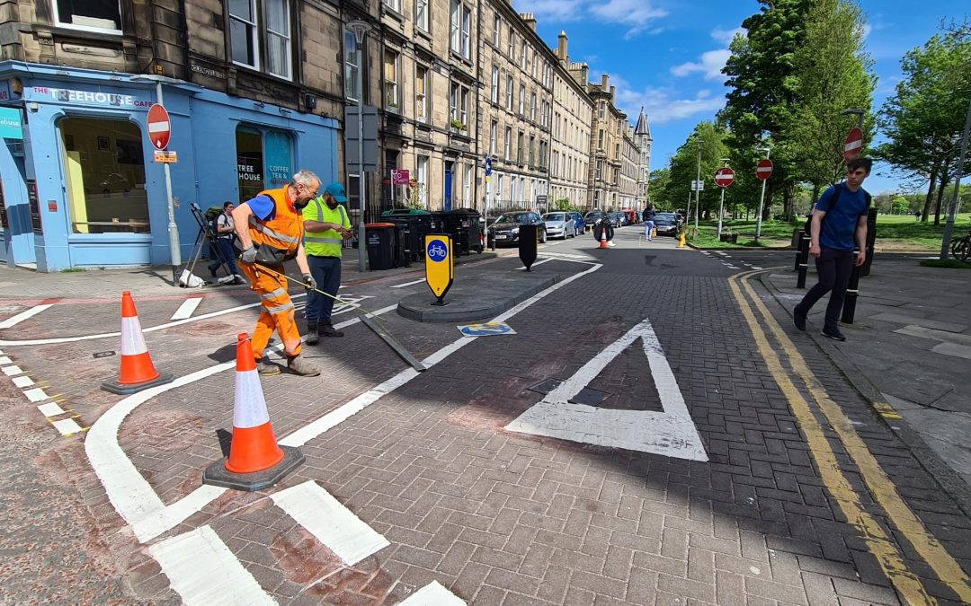 Rosehill Traffic Islands And Lane Separators Installed Near Edinburgh City Centre