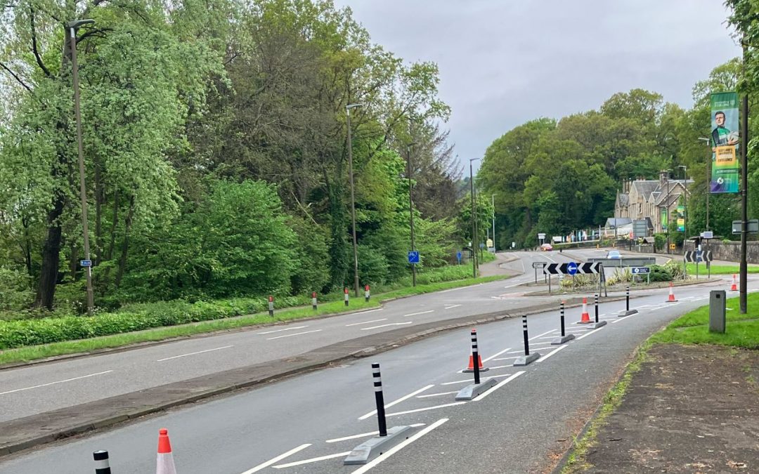 Cycle Lane Protection Implemented Along Airthrey Road, Stirling