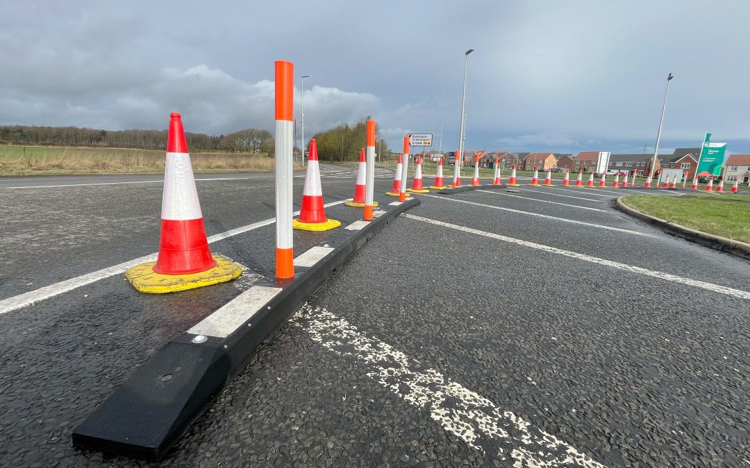 A1068 Northumberland Roundabout Narrow Cycle Lane Defenders